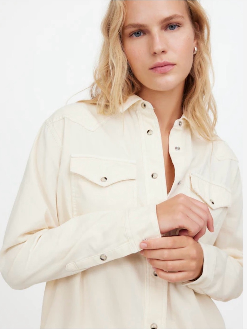 Madewell Western button down shirt - ivory cream